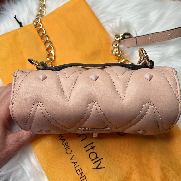 Valentino By Mario Valentino Papillon Studs Quilted Leather Crossbody Or Bum Bag - Picture 9 of 17
